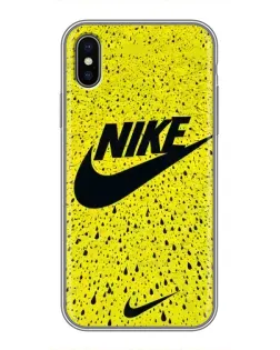 Чехол для iPhone Xs с картинкой «Желтый текстурный Nike»