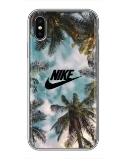 Чехол для iPhone Xs с картинкой «Тропический принт Nike»