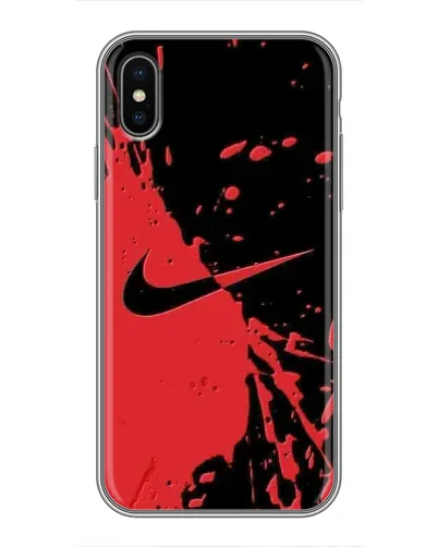 Чехол для iPhone Xs с картинкой «Красные брызги Nike» Чехол для iPhone Xs с картинкой «Красные брызги Nike»