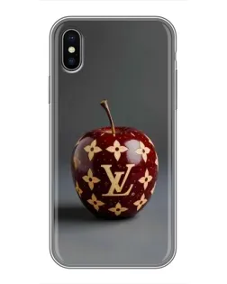 Чехол для iPhone Xs с картинкой «Красное яблоко LV»