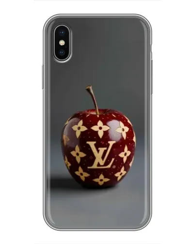 Чехол для iPhone Xs с картинкой «Красное яблоко LV»