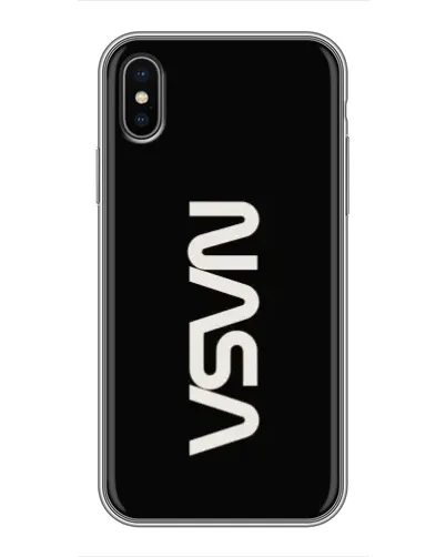 Чехол для iPhone Xs с картинкой «NASA — вертикальный логотип» Чехол для iPhone Xs с картинкой «NASA — вертикальный логотип»