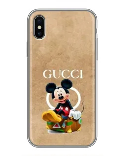 Чехол для iPhone Xs с картинкой «Микки Маус Gucci — крафт»