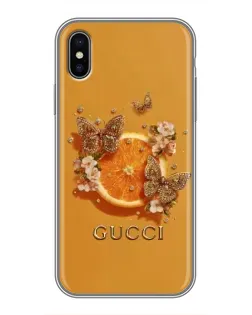 Чохол для iPhone Xs з картинкою «Gucci — золоті метелики» Чохол для iPhone Xs з картинкою «Gucci — золоті метелики»
