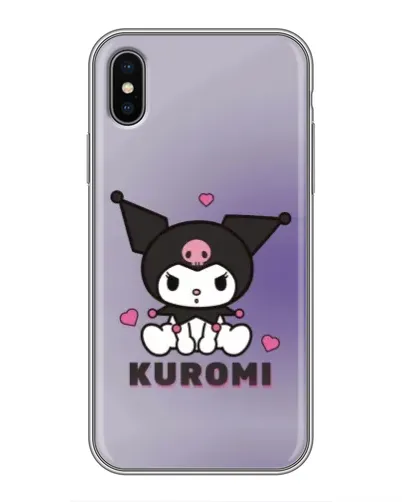 Чохол для iPhone Xs з картинкою «Kuromi — фіолетовий арт»