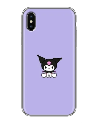 Чохол для iPhone Xs з картинкою «Kuromi — фіолетовий мінімалізм»