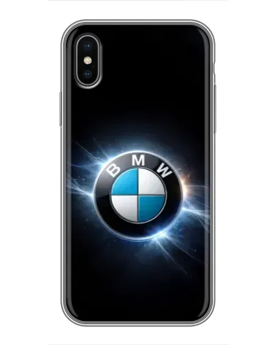 Чохол для iPhone Xs з картинкою «BMW — неонове сяйво»
