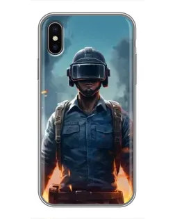 Чехол для iPhone Xs с картинкой «PUBG — реалистичный герой»