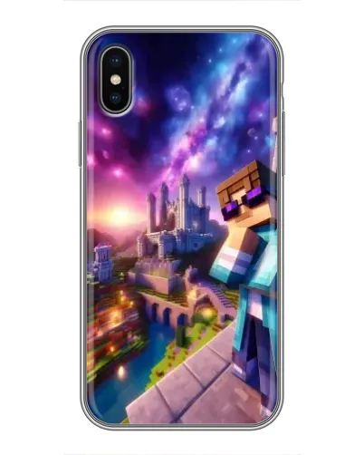 Чехол для iPhone Xs с картинкой «Стив и космос»