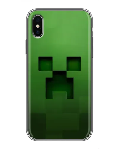 Чехол для iPhone Xs с картинкой «Крипер микро-дизайн»