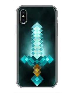 Чехол для iPhone Xs с картинкой «Алмазный меч неон»