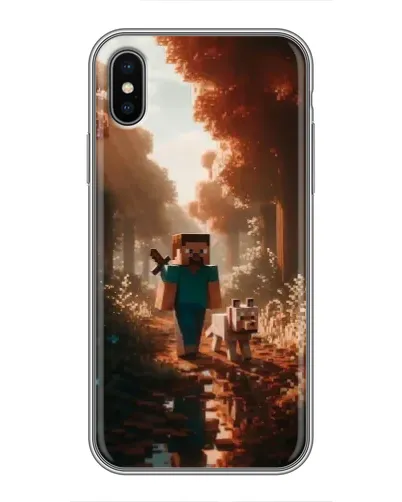 Чехол для iPhone Xs с картинкой «Стив в лесу»