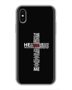 Чехол для iPhone Xs с картинкой «Текстовый крест»