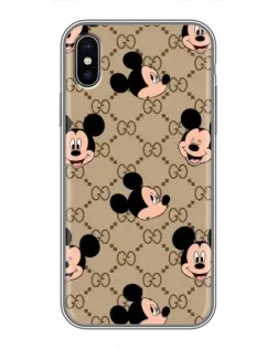 Чохол для iPhone Xs з картинкою «Брендовий паттерн Міккі»