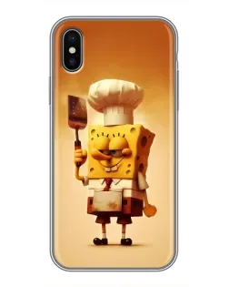 Чехол для iPhone Xs с картинкой «Губка Боб повар» Чехол для iPhone Xs с картинкой «Губка Боб повар»