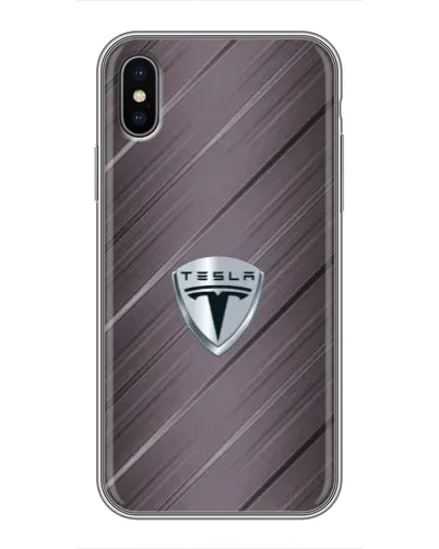 Чохол для iPhone Xs з картинкою «Металева текстура Tesla»