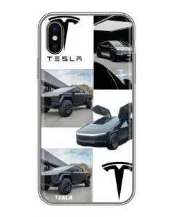 Чохол для iPhone Xs з картинкою «Колаж Cybertruck Tesla» Чохол для iPhone Xs з картинкою «Колаж Cybertruck Tesla»
