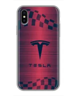 Чохол для iPhone Xs з картинкою «Тесла червоний карбон» Чохол для iPhone Xs з картинкою «Тесла червоний карбон»