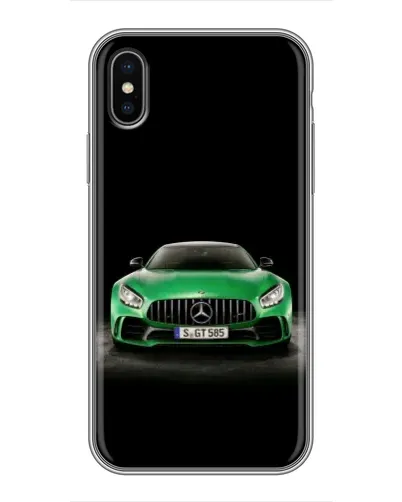 Чохол для iPhone Xs з картинкою «Mercedes — неоновий лого» Чохол для iPhone Xs з картинкою «Mercedes — неоновий лого»