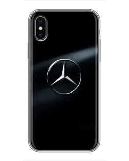 Чехол для iPhone Xs с картинкой «Mercedes на металле»
