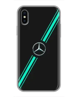 Чехол для iPhone Xs с картинкой «Спортивные линии Mercedes»