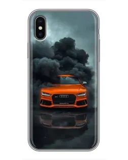 Чохол для iPhone Xs з картинкою «Audi у хмарах диму»