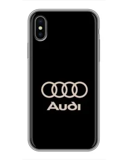 Чохол для iPhone Xs з картинкою «Audi — золотий логотип»