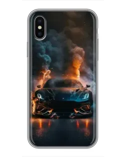 Чохол для iPhone Xs з картинкою «Lamborghini димна естетика»