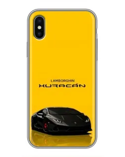 Чохол для iPhone Xs з картинкою «Lamborghini Huracan чорний»