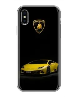 Чохол для iPhone Xs з картинкою «Lamborghini жовтий акцент»