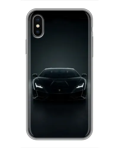 Чохол для iPhone Xs з картинкою «Чорний Lamborghini Aventador»