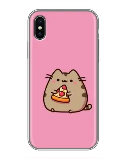 Чохол для iPhone Xs з картинкою «Пушин із піцою»