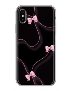 Чехол для iPhone Xs с картинкой «Розовые ленты»