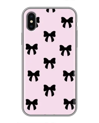 Чехол для iPhone Xs с картинкой «Черные банты Coquette» Чехол для iPhone Xs с картинкой «Черные банты Coquette»