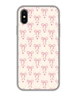 Чехол для iPhone Xs с картинкой «Розовые бантики Coquette»