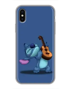 Чехол для iPhone Xs с картинкой «Стич с укулеле»