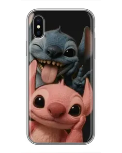 Чехол для iPhone Xs с картинкой «Стич и Ангел»