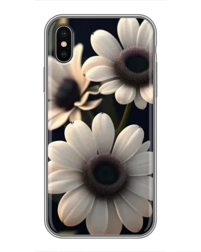 Чехол для iPhone Xs с картинкой «Белые маргаритки макро»