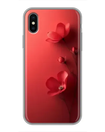 Чехол для iPhone Xs с картинкой «Маковые соцветия»