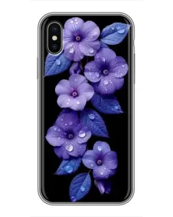 Чехол для iPhone Xs с картинкой «Фиолетовые цветы с росою» Чехол для iPhone Xs с картинкой «Фиолетовые цветы с росою»