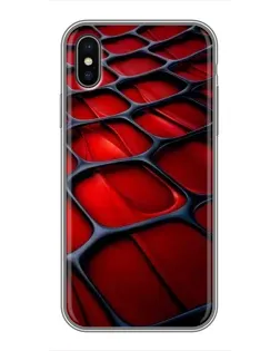 Чехол для iPhone Xs с картинкой «Красная глянцевая сетка»