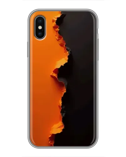 Чехол для iPhone Xs с картинкой «Оранжевый разлом»