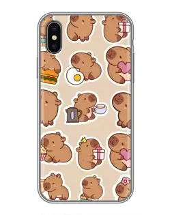 Чохол для iPhone Xs з картинкою «Капібари паттерн»