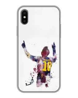Чехол для iPhone Xs с картинкой «Акварельный Месси Барселона»