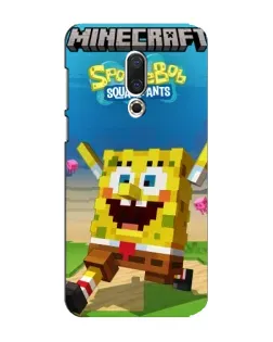 Чехол для Meizu 15 Plus с картинкой «Губка Боб Minecraft»