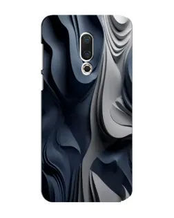 Чехол для Meizu 15 Plus с картинкой «Объемные синие складки»