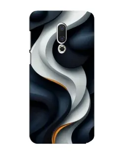 Чехол для Meizu 15 Plus с картинкой «Объемные черно-белые ленты»