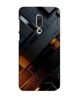 Чехол для Meizu 15 Plus с картинкой «Черные геометрические блоки»
