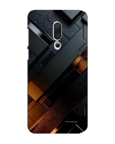 Чехол для Meizu 15 Plus с картинкой «Черные геометрические блоки»