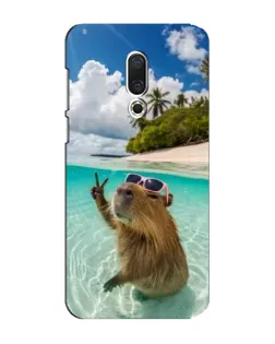 Чехол для Meizu 15 Plus с картинкой «Капибара на море»